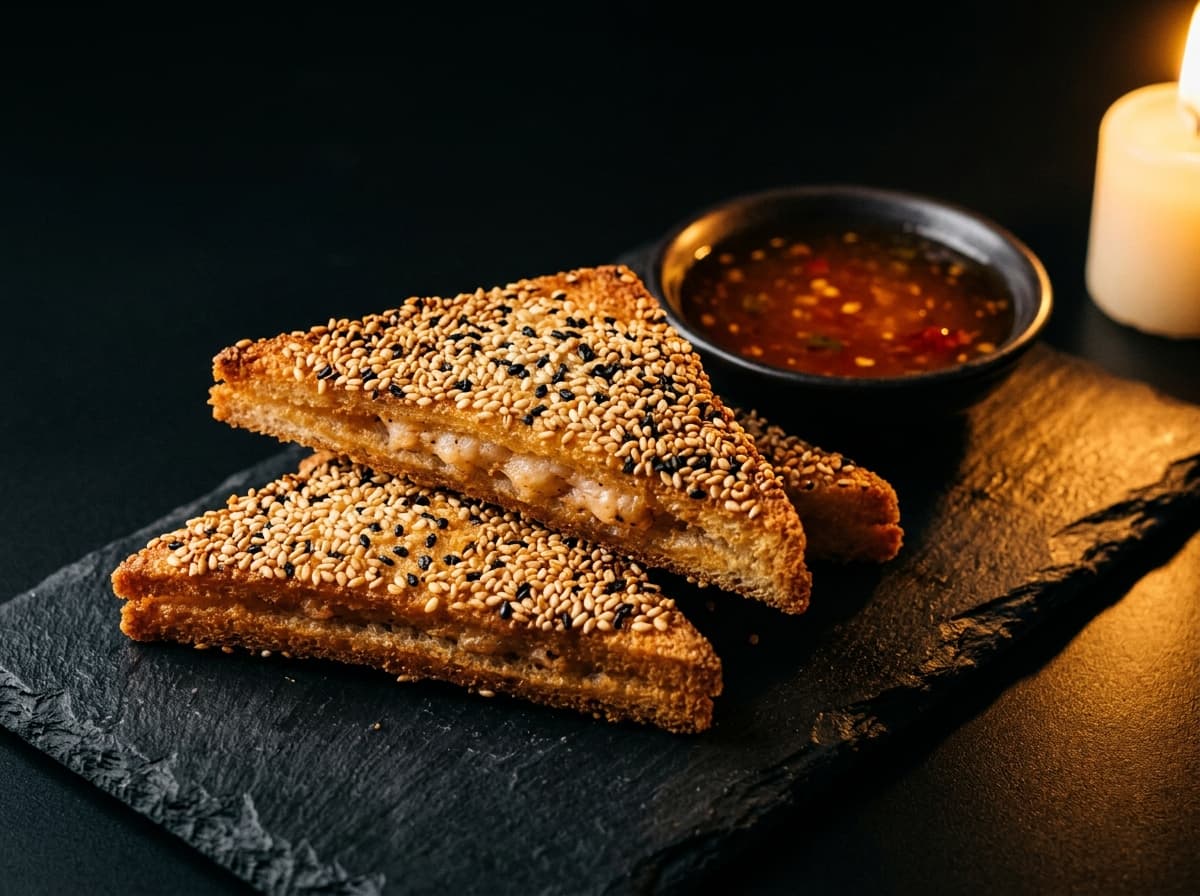 Sesam-Garnelentoast